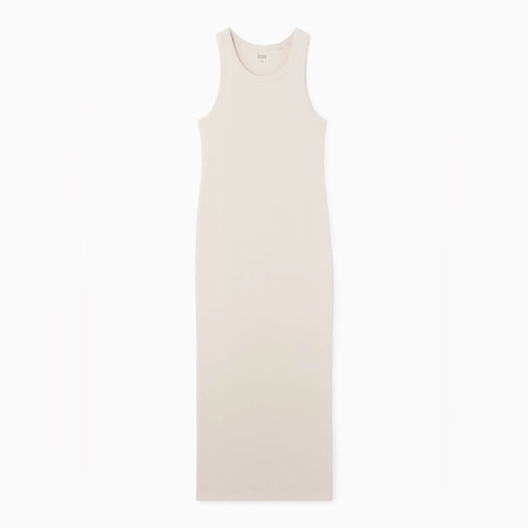 COS Ribbed Tube Dress in Cream size Large - Picture 2 of 12